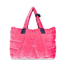 Heart Shape Flocking Quilted Women Bag Tote Handbag